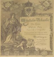1895 Deutscher Werkmeister Verband (német művezetők szövetsége) dekoratív tagfelvételi oklevele Wilh...