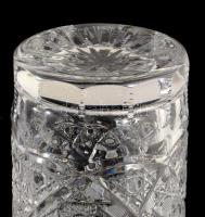 6 darabos ólomkristály üdítős pohár garnitúra, jelzés nélkül, hibátlan, m: 15 cm