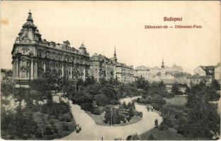 Budapest I. Tabán, Döbrentei tér a parkkal, Purgo reklám (EK)