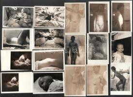 Orvosi felvételek műtétekről, beteg gyermekekről, 25 db többnyire feliratozott fotó, 6×9 cm