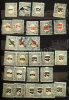 1916-1922 Többpéldányos magyar készlet 8 lapos A4-es berakóban + Portó tétel 6 lapos közepes berakóban + 2 db borítékban ömlesztve, dobozban