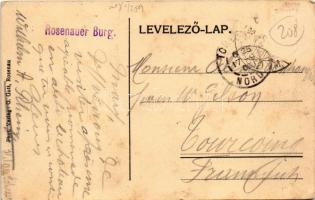 1909 Barcarozsnyó, Rozsnyó, Rasnov, Rosenau; vár, látkép. G. Gutt felvétele és kiadása / castle, gen...