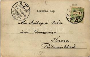 1904 Budapest I. Szent Gellért szobor, felette a Tabán szélső házai (EK)