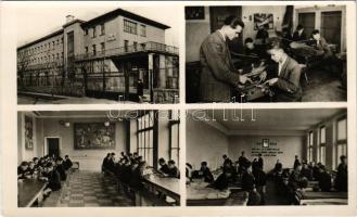 Budapest III. Ady Endre fiúotthon (korábban Székesfővárosi Szél utcai Fiúotthon, ma Vécsey János Leánykollégium), tanterem, ebédlő, belső. Szél utca 11. Művészeti Alkotások