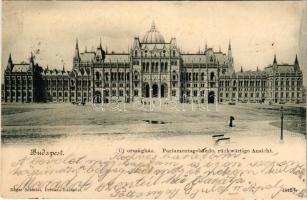 1900 Budapest V. Az új Országház, Parlament, a tér még nincs kiépítve. Edgar Schmidt kiadása