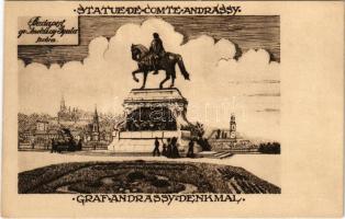 Budapest V. Gróf Andrássy Gyula szobra. Művészi Képeslapok
