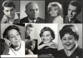 Magyar színészek sajtófotói, 20 db, vegyes méretben