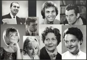 Magyar színészek sajtófotói, 20 db, vegyes méretben