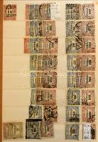 Magyar tétel az 1930-1980 közötti időszakból több példányokban, 12 lapos nagyalakú berakóban + Pár száz Hivatalos bélyeg 14 lapos közepes berakóban, dobozban