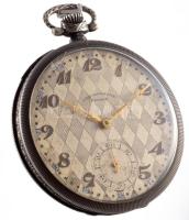 Chronometre Tegra svájci ezüst (Ag) zsebóra másodperc segédkörrel, működik, d: 5 cm, bruttó 64g