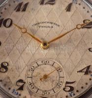 Chronometre Tegra svájci ezüst (Ag) zsebóra másodperc segédkörrel, működik, d: 5 cm, bruttó 64g