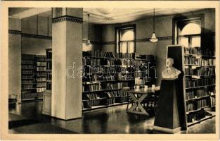 Budapest XI. Gellérthegy, Báró Eötvös József Collegium, könyvtár, belső. Ménesi út 11-13. Foto Rákos kiadása