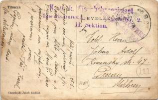 Tihuca, Tihucza, Tihuta (Báránykő, Piatra Fantanel); út Borgóprund felé. Chencinski Jakab kiadása / ...