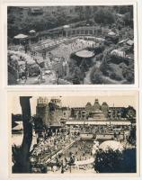 Budapest XI. - 2 db RÉGI képeslap: Szent Gellért hullámfürdő két oldalról, fürdőzők