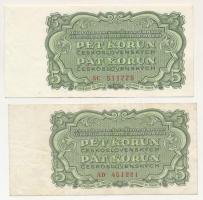 Csehszlovákia 1961. 5K (2x) T:F Czechoslovakia 1961. 5 Korun (2x) C:F Krause P#82