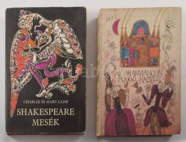 2 db mesekönyv: Az aranyláncon függő kastély. (Francia, olasz, spanyol, portugál mesék.) Vál., szerk., az utószót írta: Dömötör Tekla. Bp., 1977, Móra. Kiadói egészvászon-kötés, kissé viseltes, foltos. + Charles és Mary Lamb: Shakespeare mesék. Ford.: Vas István. Bp., 1983, Móra. Kiadói egészvászon-kötés, kissé viseltes kiadói papír védőborítóban.
