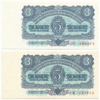 Csehszlovákia 1961. 3K (2x) T:AU.XF Czechoslovakia 1961. 3 Koruny (2x) C:AU,XF