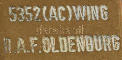 1945-46 Németországot megszálló brit Royal Air Force bronz kulcs alakú dugóhúzó, jelzett, h: 16 cm