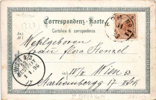 1896 Trieste, Trieszt; Palazzo del Lloyd, Palazzo Minicipale, Molo St. Carlo / palace, square, horse...