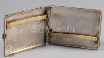 Ezüst (Ag) cigarettatartó, jelzett, 122g