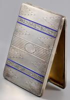 Ezüst (Ag) cigarettatartó, jelzett, 156g