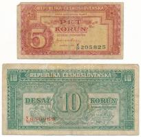 Csehszlovákia DN (1945) 5K + 10K T:F,VG
Czechoslovakia ND (1945) 5 Korun + 10 Korun C:F,VG
Krause ...