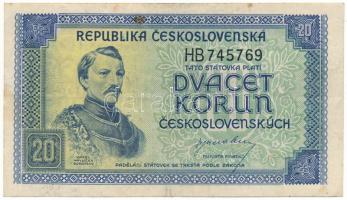 Csehszlovákia 1945. 20K T:F Czechoslovakia 1945. 20 Korun C:F Krause P#61
