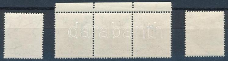 1951 Kisegítő portó bankjegybélyegeken sor makkos vízjelrészletekkel, 10f hármascsíkban