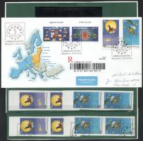 1991 Europa CEPT, Európa az űrben postatiszta és pecsételt vágott sor párokban + vágott sor elsőbbségi ajánlott levélen RR
