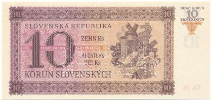 Szlovákia 1943. 10K "SPECIMEN" perforációval, "Ck 31 108489" T:UNC
Slovakia 194...