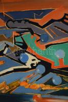 Bubelényi András (-): Donjuan a pokolban - Csillagromboló. Olaj, farost. Jelzett a hátoldalán. Faker...