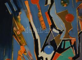 Bubelényi András (-): Donjuan a pokolban - Csillagromboló. Olaj, farost. Jelzett a hátoldalán. Faker...