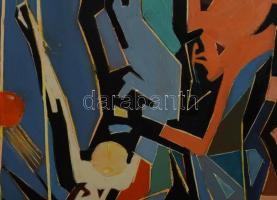 Bubelényi András (-): Donjuan a pokolban - Csillagromboló. Olaj, farost. Jelzett a hátoldalán. Faker...