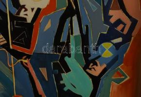 Bubelényi András (-): Donjuan a pokolban - Csillagromboló. Olaj, farost. Jelzett a hátoldalán. Faker...