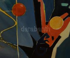 Bubelényi András (-): Donjuan a pokolban - Csillagromboló. Olaj, farost. Jelzett a hátoldalán. Faker...