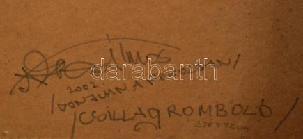 Bubelényi András (-): Donjuan a pokolban - Csillagromboló. Olaj, farost. Jelzett a hátoldalán. Faker...