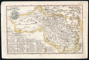 1804 Czetter Sámuel (1765-1829 k.): Bihar vármegye térképe. C[omitatus] Bihariensis. Tab. II. Pars Meridionalis Südlicher Theil. In: [Korabinszky János Mátyás]: Korabinsky, Johann Matthias: Atlas Regni Hungariae Portatilis. Bécs, 1804, Schaumburg und Compagnie. Színezett rézmetszet, apró lapszéli sérülésekkel, 13x19,5 cm