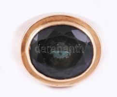 14K arany (Au)férfi gyűrű, füstkvarccal. jelzett br 8 g m:57