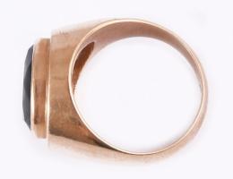 14K arany (Au)férfi gyűrű, füstkvarccal. jelzett br 8 g m:57