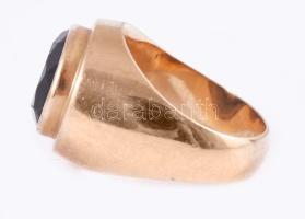 14K arany (Au)férfi gyűrű, füstkvarccal. jelzett br 8 g m:57