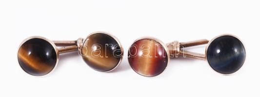 14K arany női mandzsetta, tigrisszem. jelzett br 6 g 3,5 cm