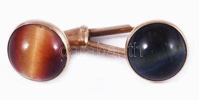 14K arany női mandzsetta, tigrisszem. jelzett br 6 g 3,5 cm