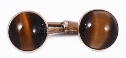 14K arany női mandzsetta, tigrisszem. jelzett br 6 g 3,5 cm