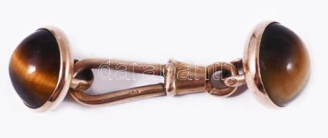 14K arany női mandzsetta, tigrisszem. jelzett br 6 g 3,5 cm