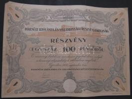 1930 "Egyesült Izzólámpa és Villamossági" részvény 100P-ről