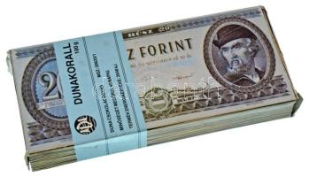 1990. "Dunakorall" 20Ft-os bankjegyköteget mintázó karton édességes doboz