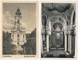 Szentgotthárd - 2 db RÉGI képeslap: Apátsági templom és belső
