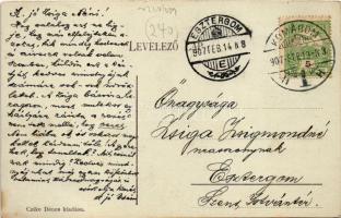 1907 Komárom, Komárno; Klapka tér, Szentháromság szobor, Horváth József üzlete. Czike Dénes kiadása ...