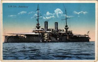 SM Schiff Babenberg. K.u.K. Kriegsmarine / SMS BABENBERG az Osztrák-Magyar Haditengerészet Habsburg-osztályú pre-dreadnought csatahajója / Austro-Hungarian Navy SMS Babenberg pre-dreadnought battleship (kis szakadás / small tear)