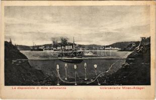 Unterseeische Minen-Anlagen / La disposizione di mine sottomarine. Guido Costalunga / K.u.k. Submarine sea mine (fl)
